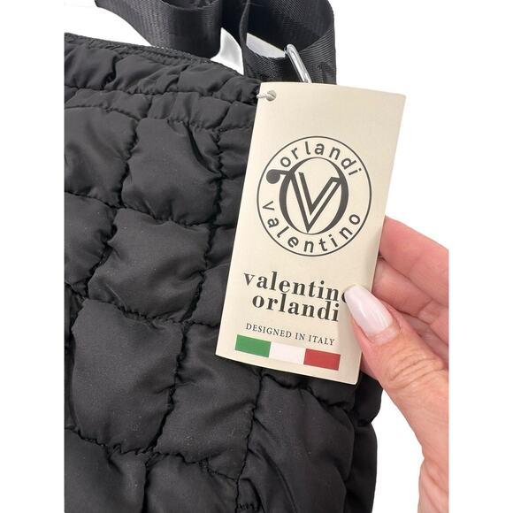 Valentino Orlandi Crossbody Bag Purse Quilted Puffer Black Adjustable Strap NEW - Picture 8 of 9